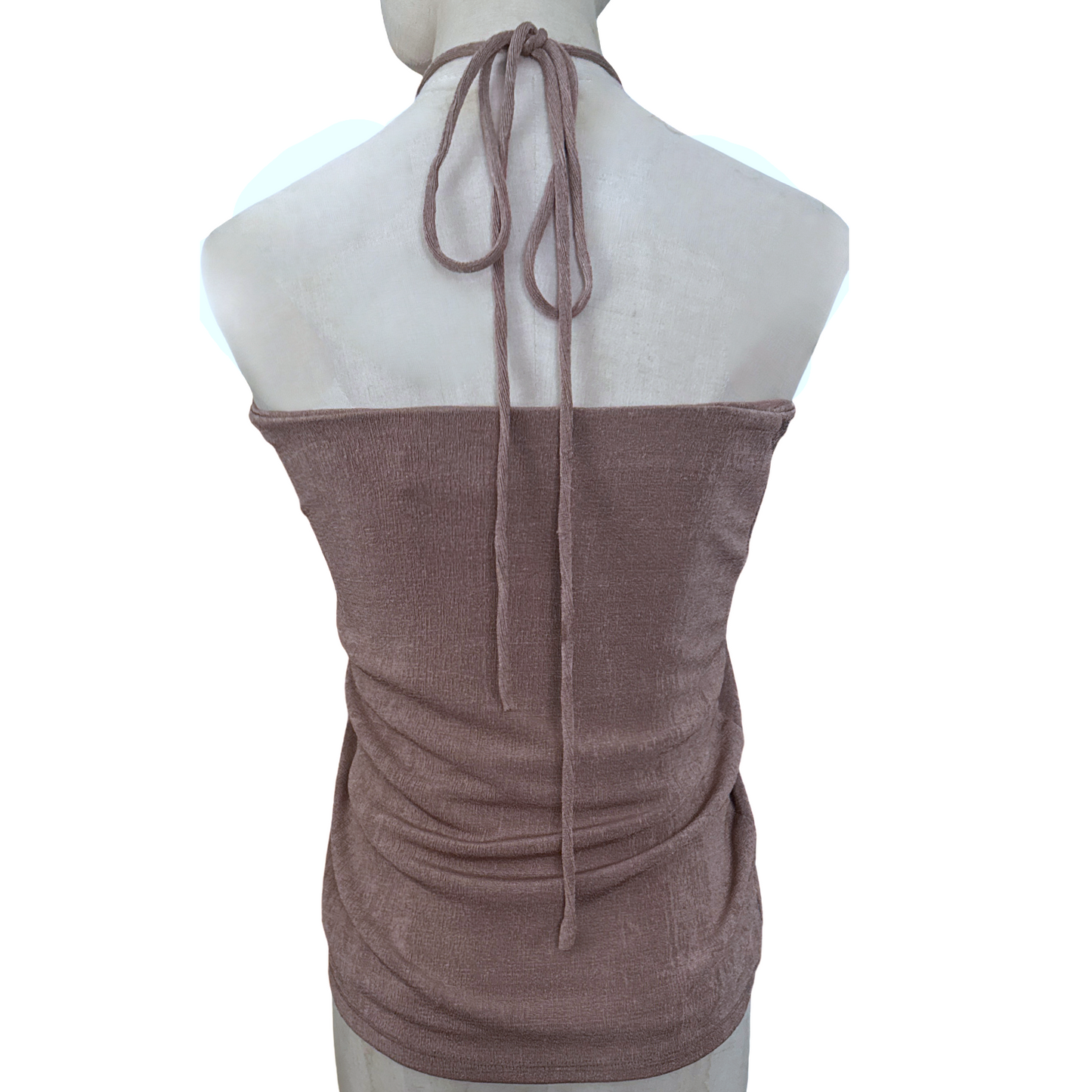 Brown Lurex Halter Top