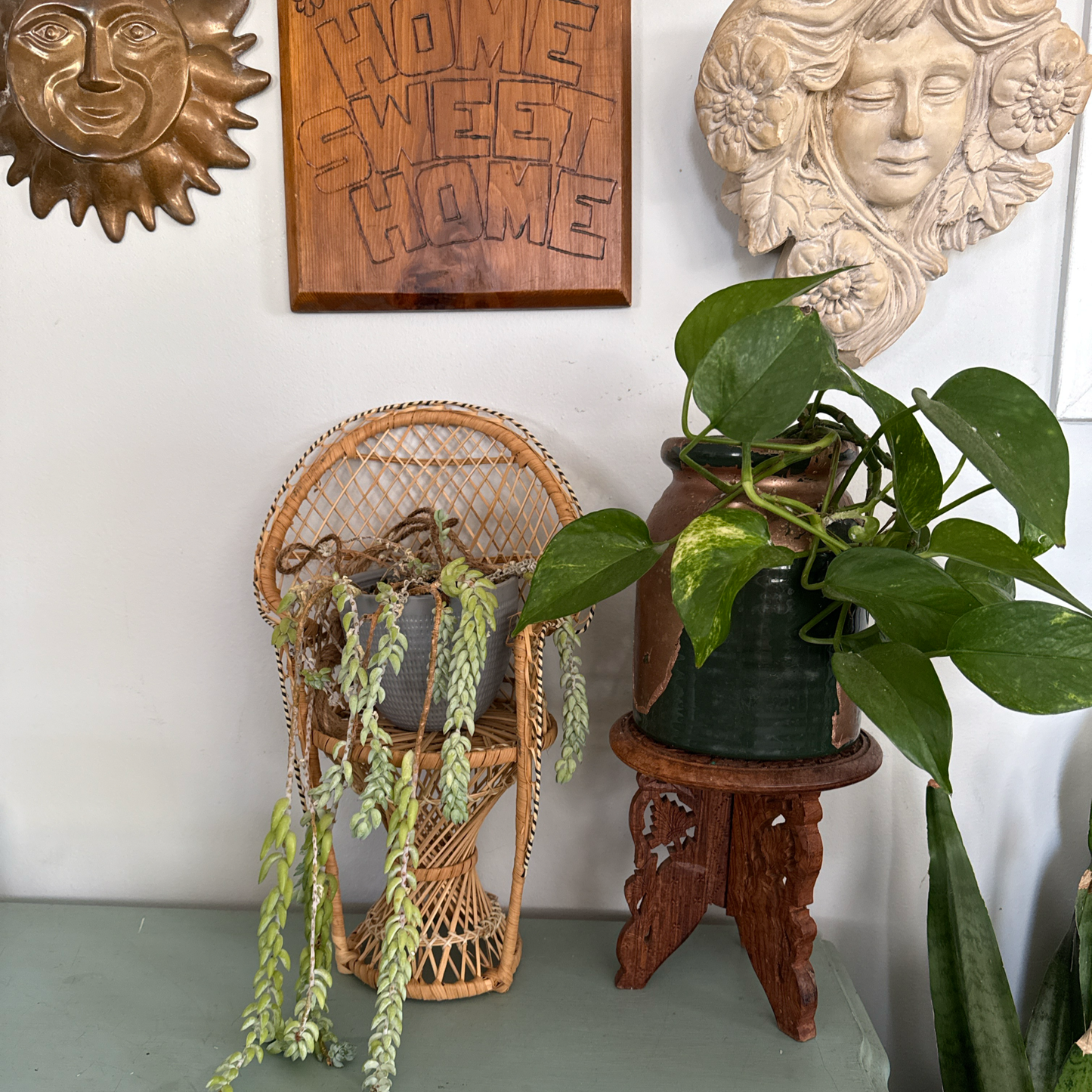 Vintage Mini Wicker Peacock Chair