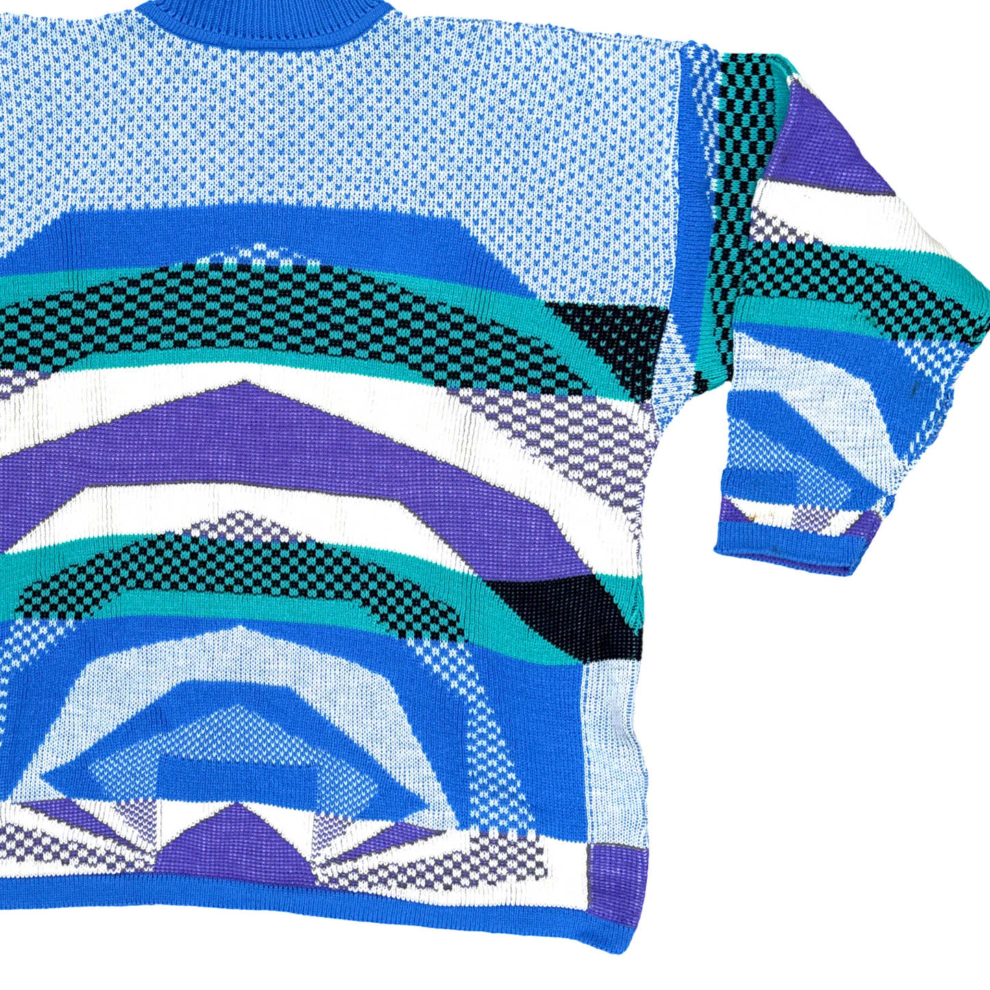 Vintage Checker Board Abstract Knit Sweater