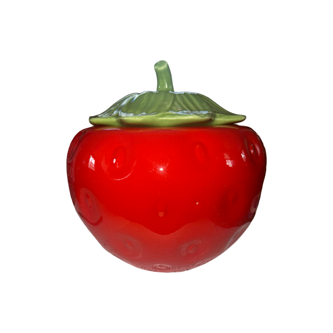 Vintage Ceramic Strawberry Canister