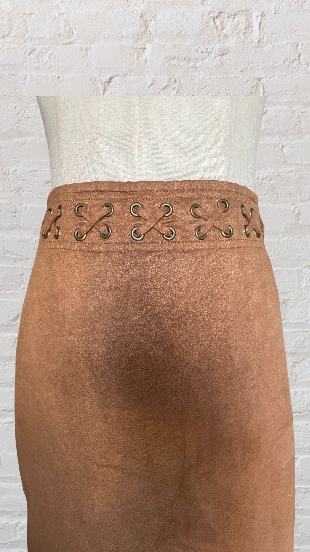 Faux Suede Midi Skirt