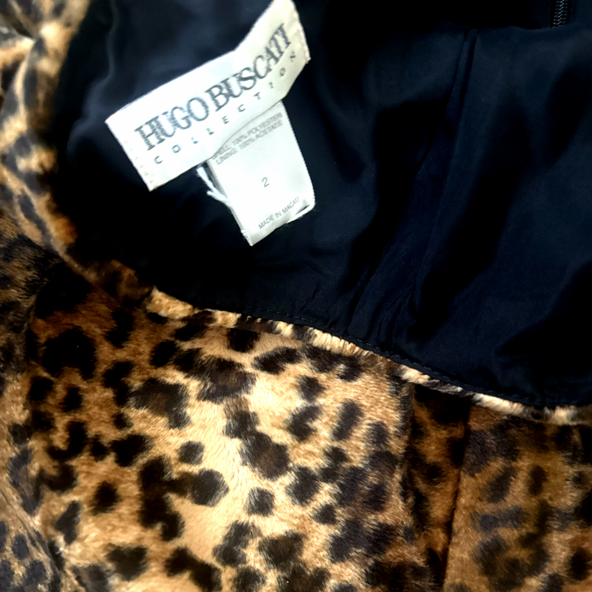 Vintage Leopard Print Faux Fur Mini Skirt