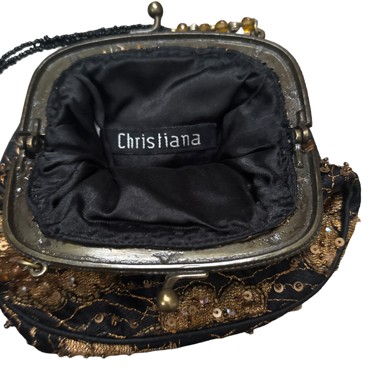 Vintage Floral Beaded Mini Hand Bag