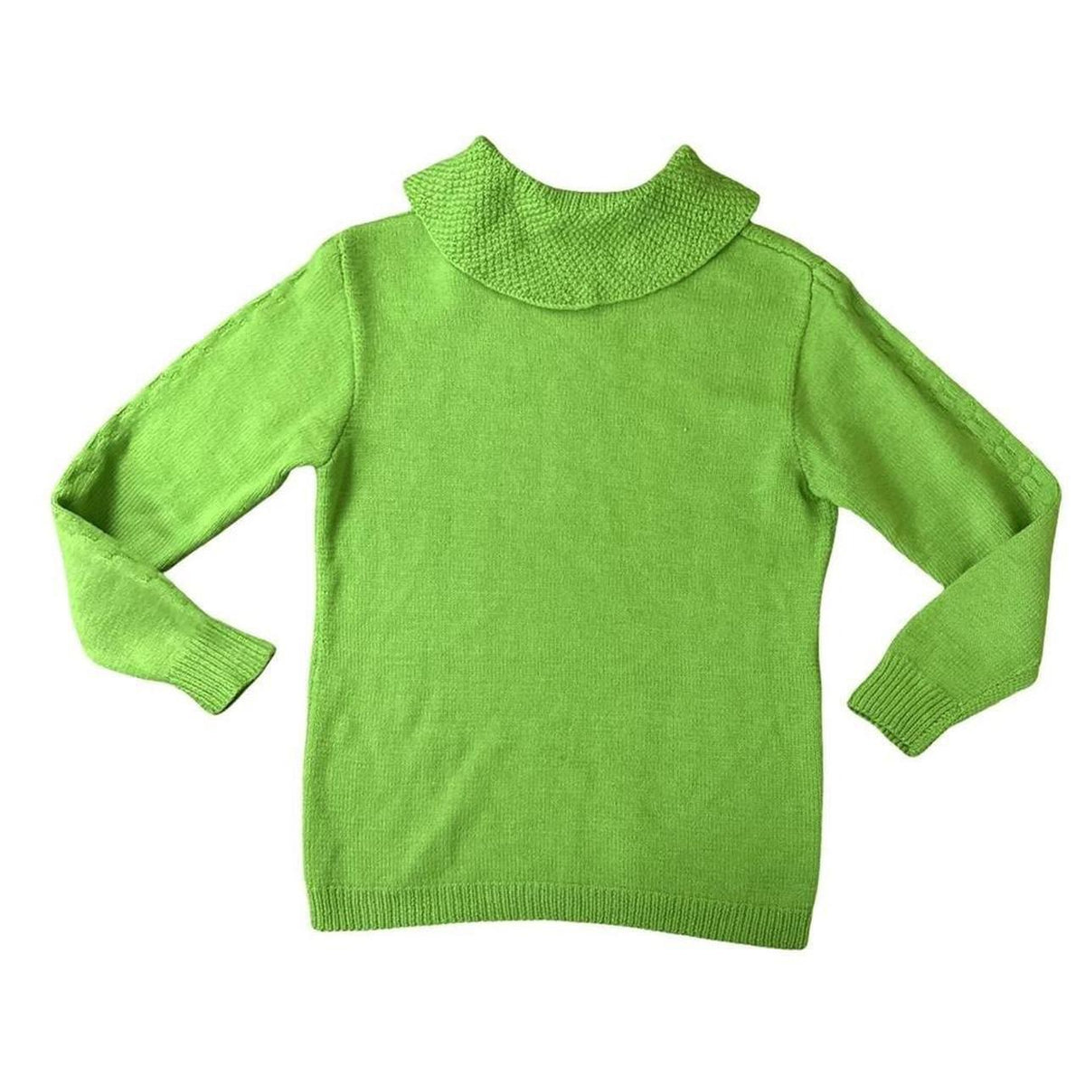 Vintage Green Flower Knit Sweater