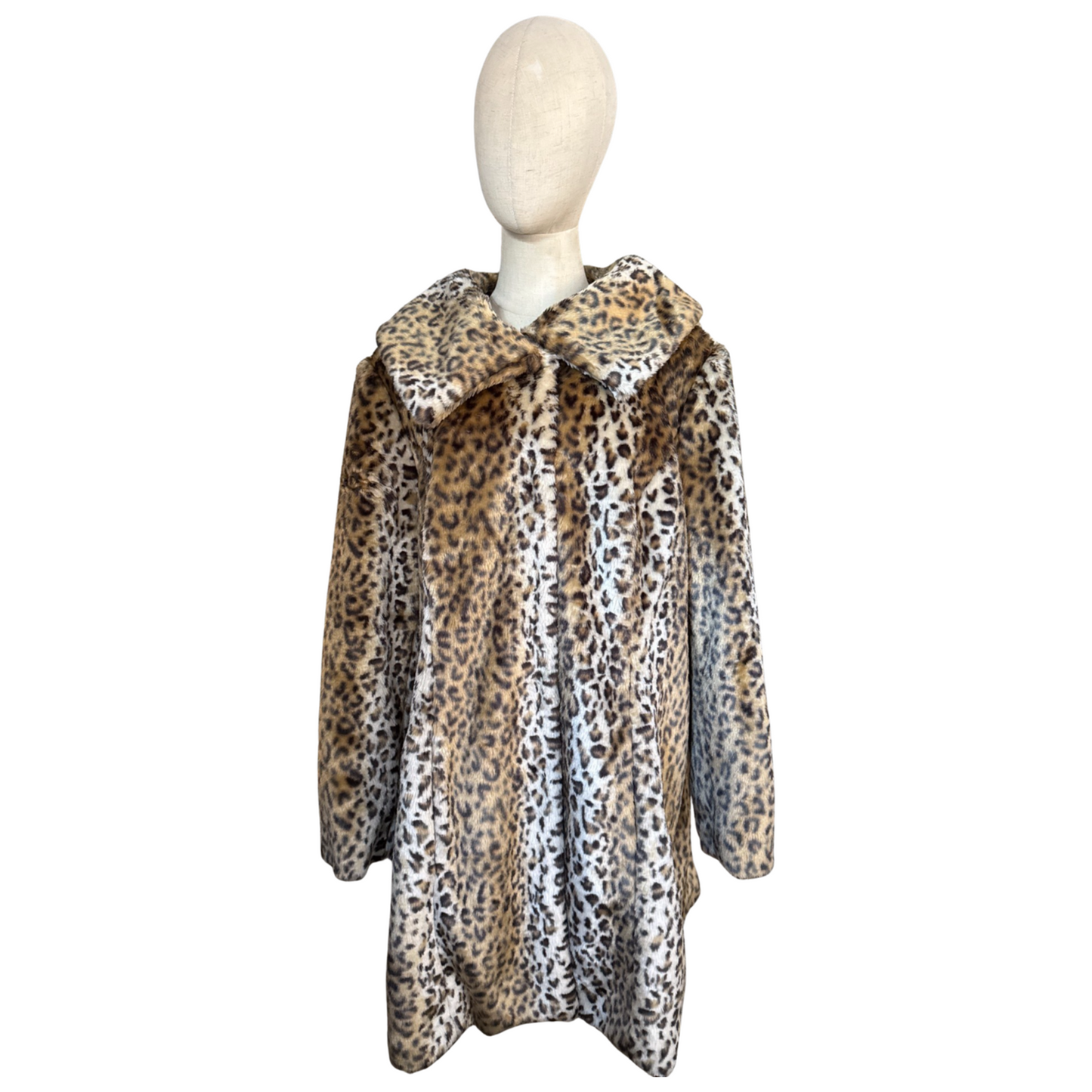 Vintage Leopard Faux Fur Coat