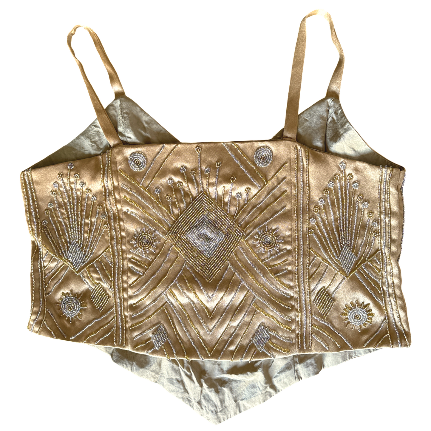 Vintage Celestial Beaded Cropped Cami