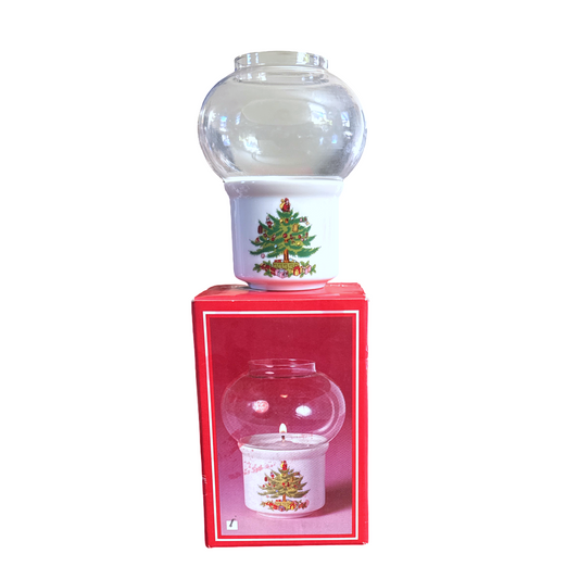 Vintage Christmas Hurricane Candle Holder