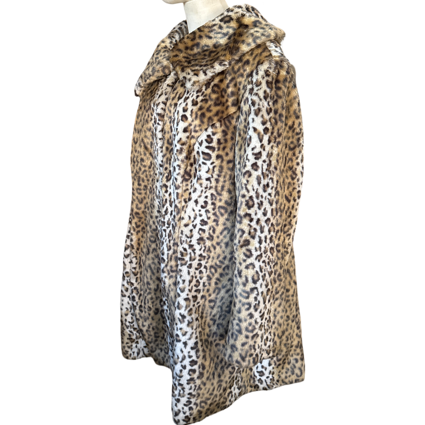 Vintage Leopard Faux Fur Coat