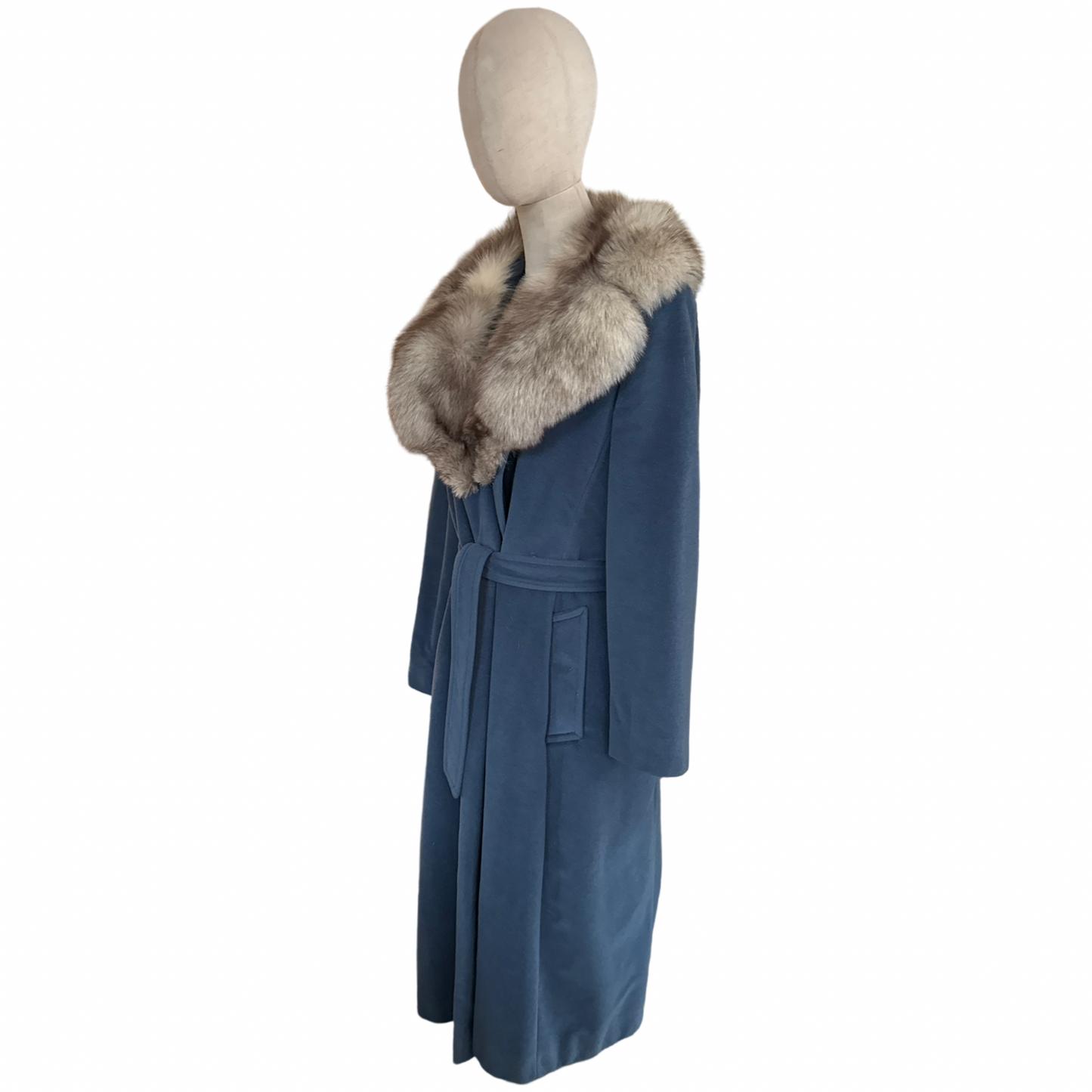 Vintage 60s Cashmere Fur Maxi Coat