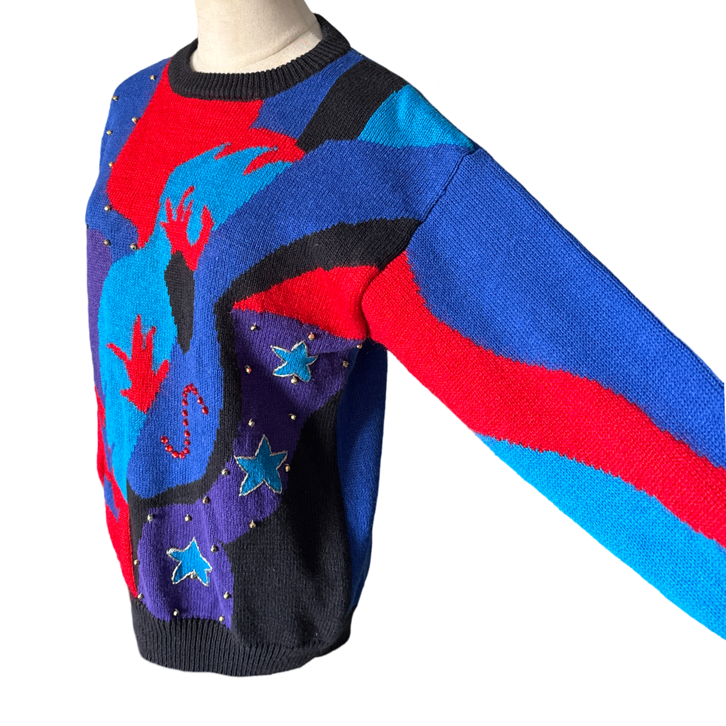 Vintage Star Knitted Crew Neck Sweater