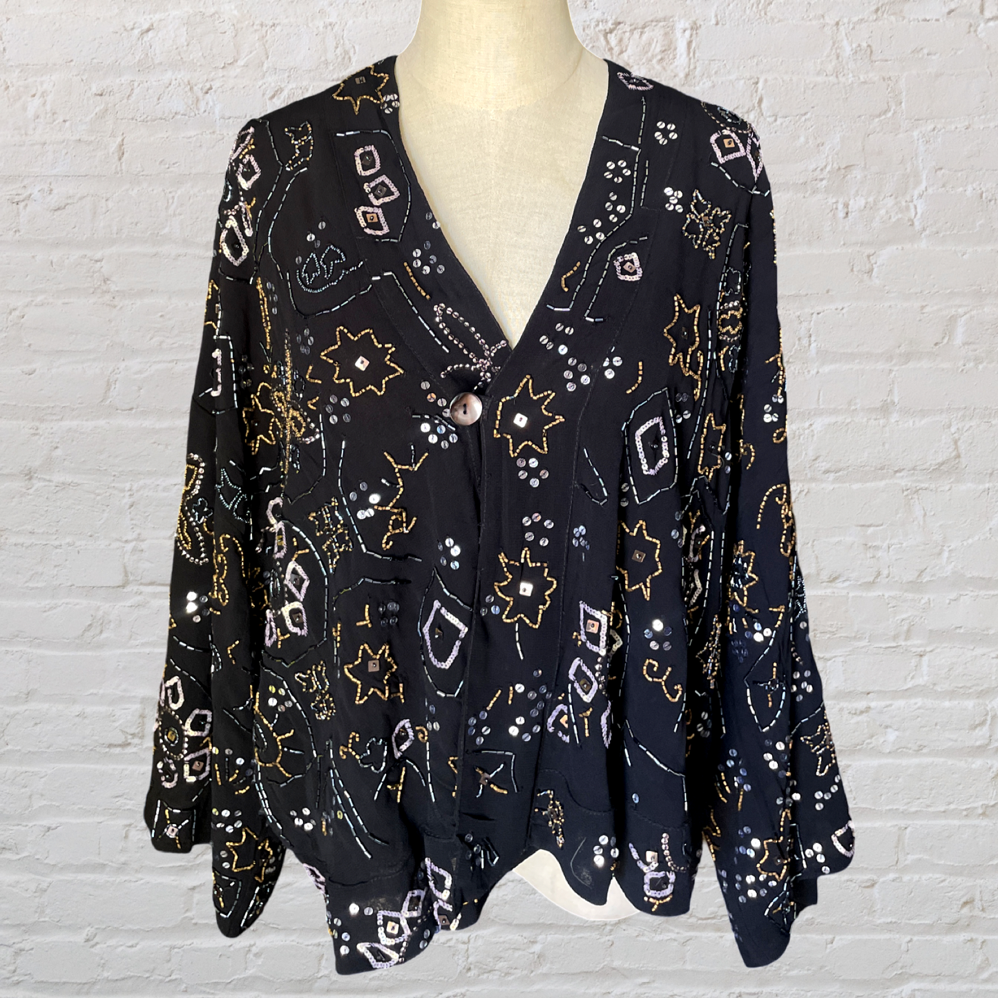 Vintage 90’s Y2K Beaded Kimono Top