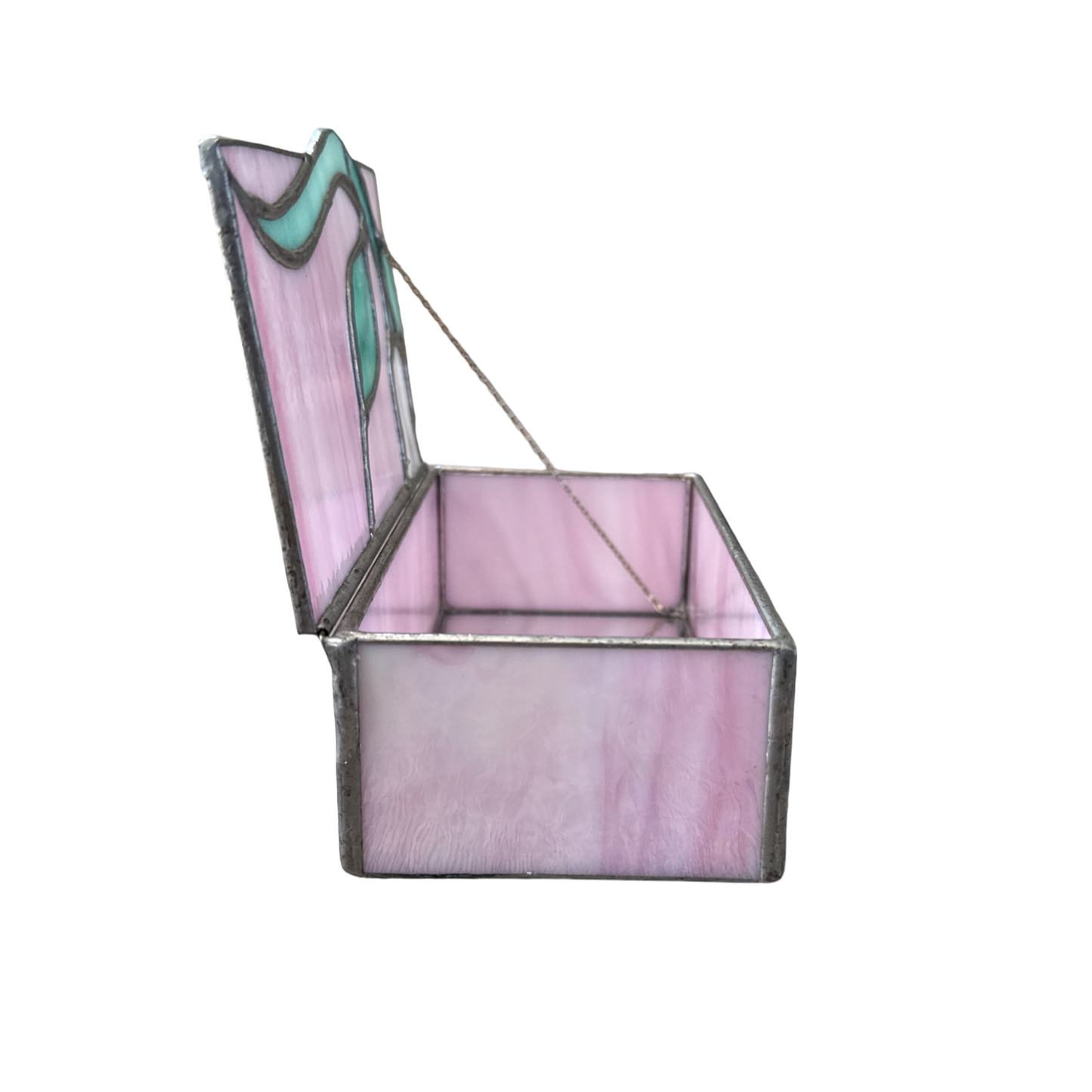 Vintage Stained Glass Trinket Box