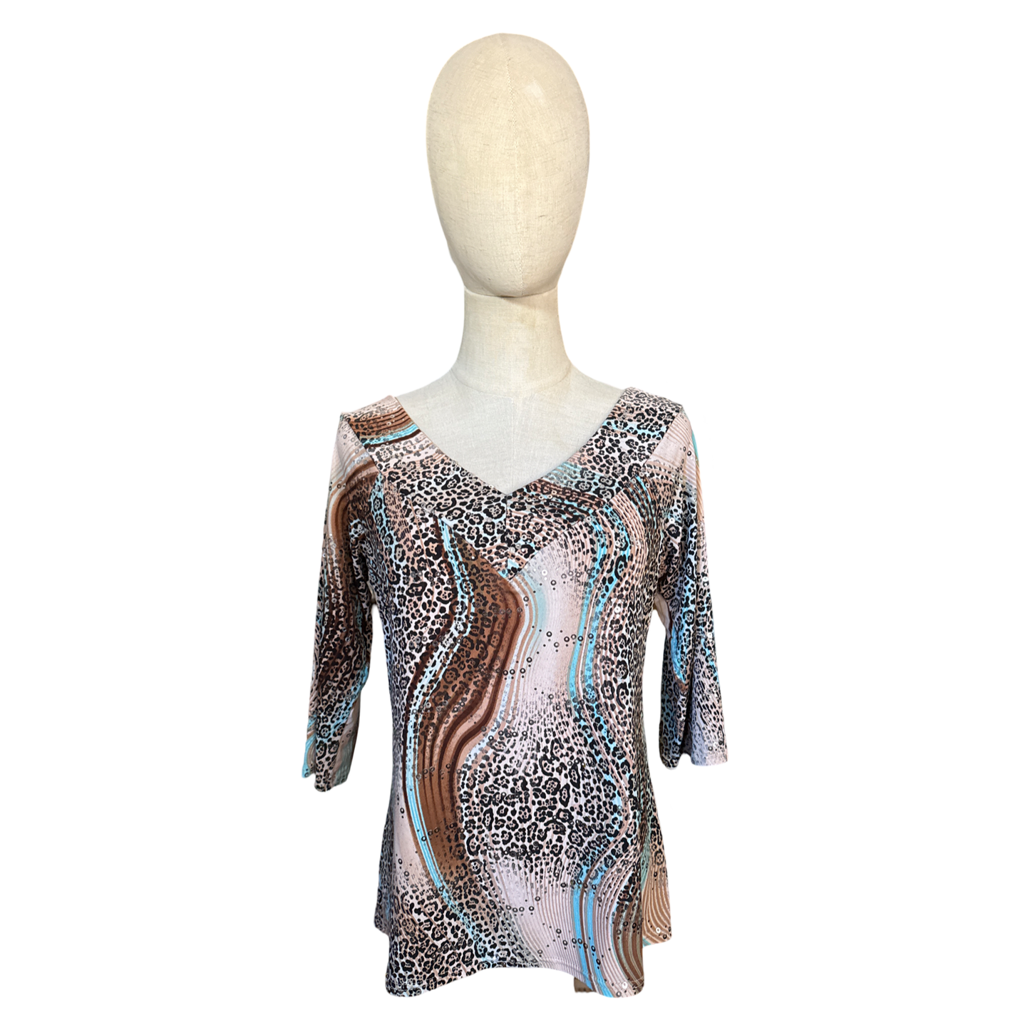 Vintage Cheetah Sequin Top