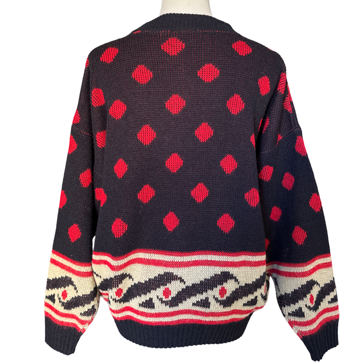 Vintage Printed Crew Neck Sweater