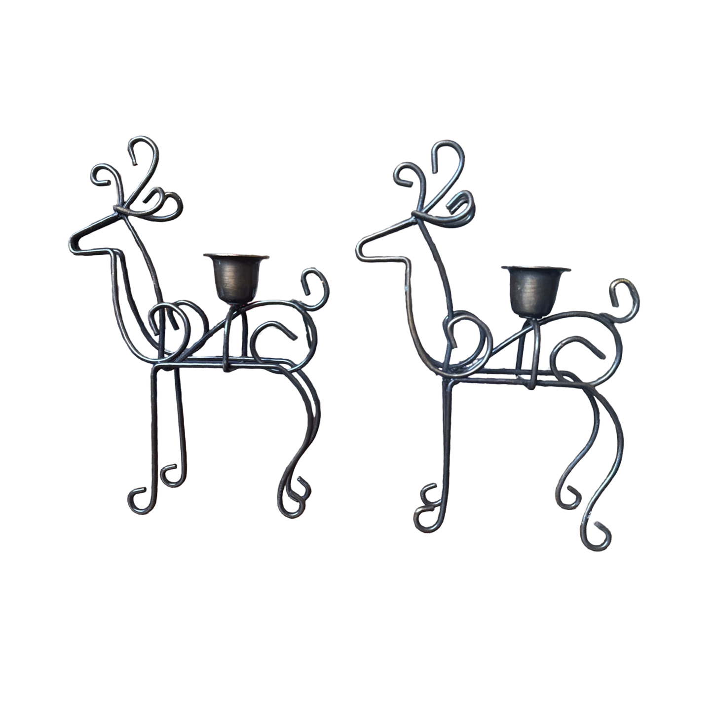 Vintage Reindeer Candle Holders