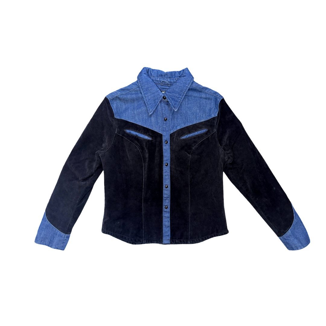 Vintage 90s Denim Suede Jacket
