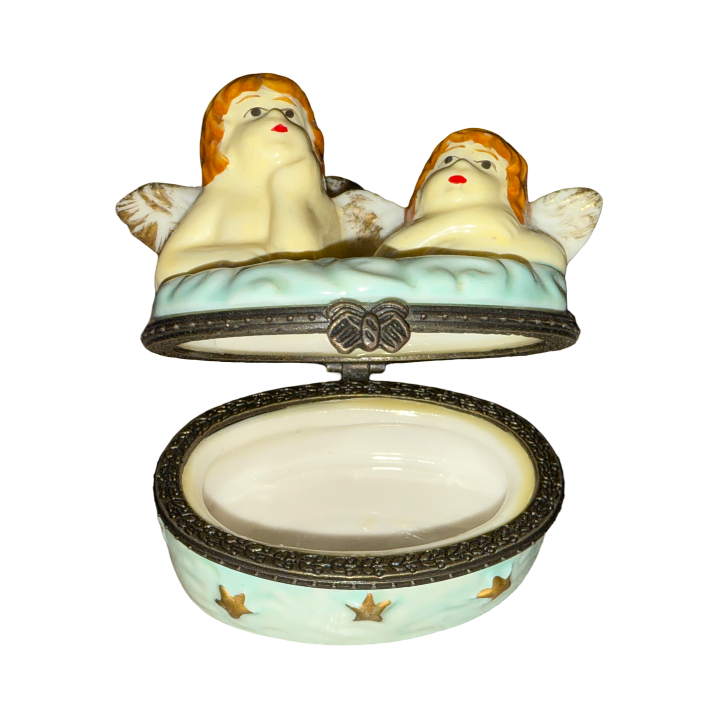 Vintage Celestial Cherub Trinket Box