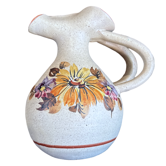 Vintage MCM Floral Pitcher/ Flower Vase