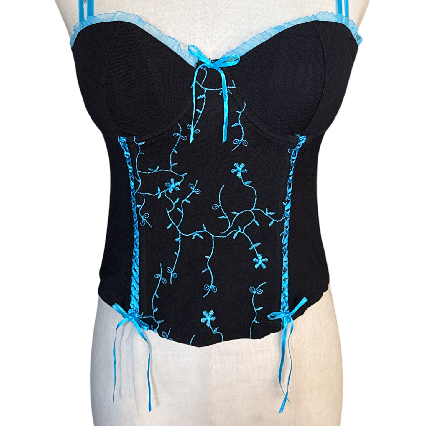 Y2K Dead Stock Embroidered Corset Bustier