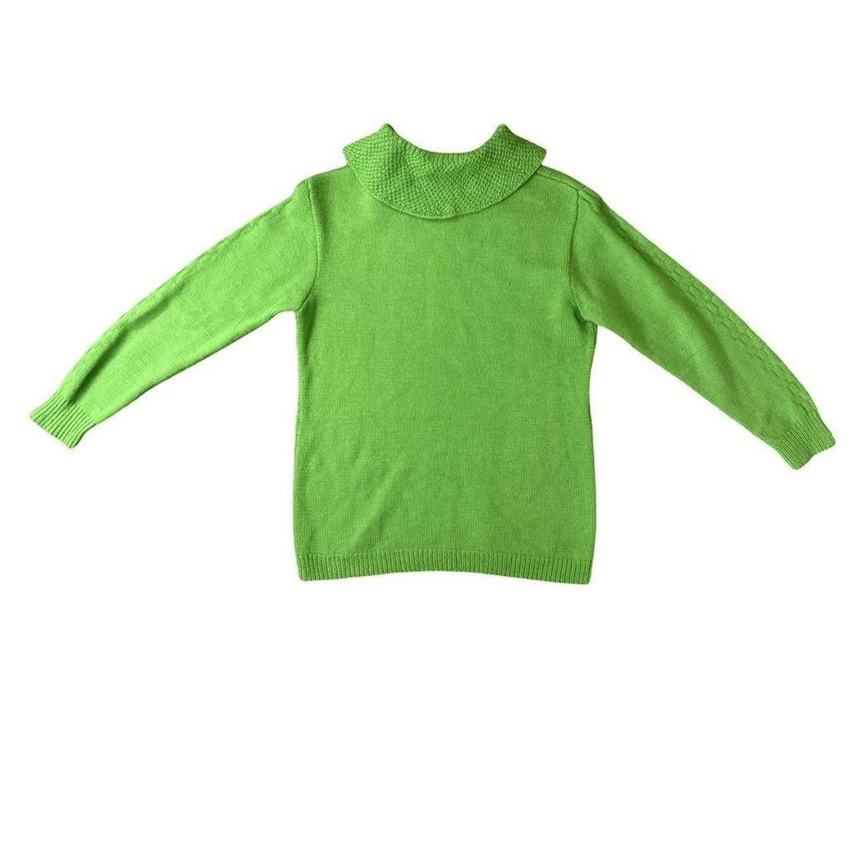 Vintage Green Flower Knit Sweater