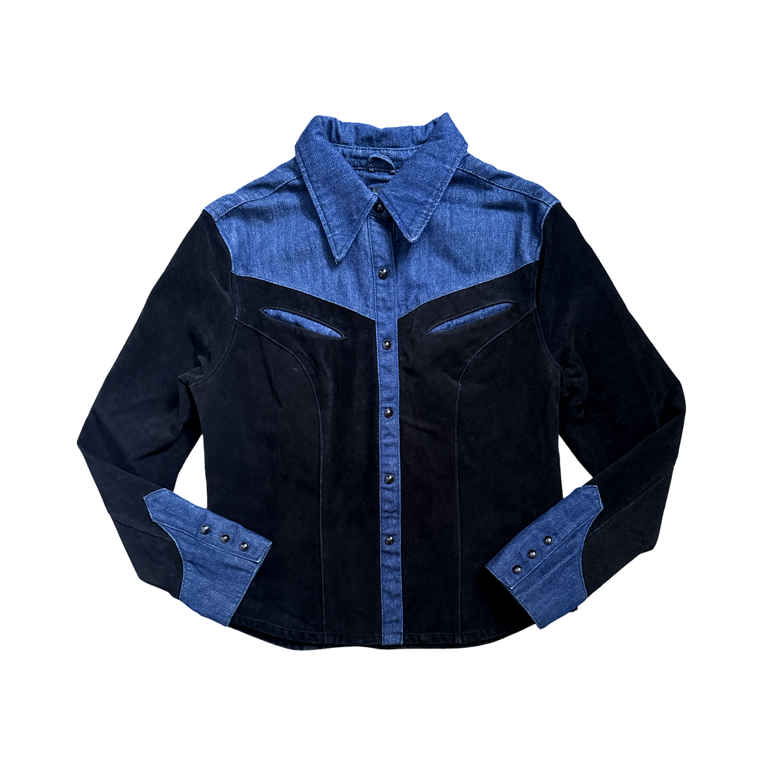 Vintage 90s Denim Suede Jacket