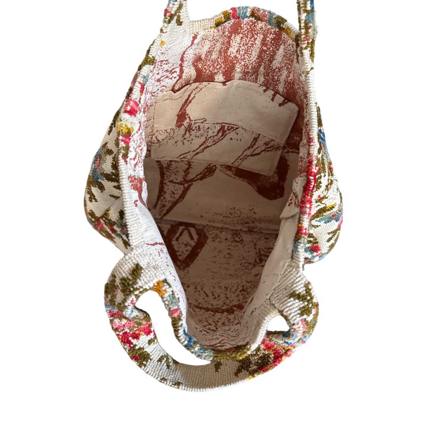 Vintage 60s Floral Carpet Shoulder Bag