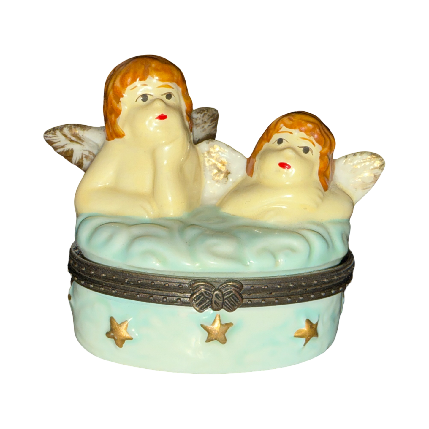 Vintage Celestial Cherub Trinket Box