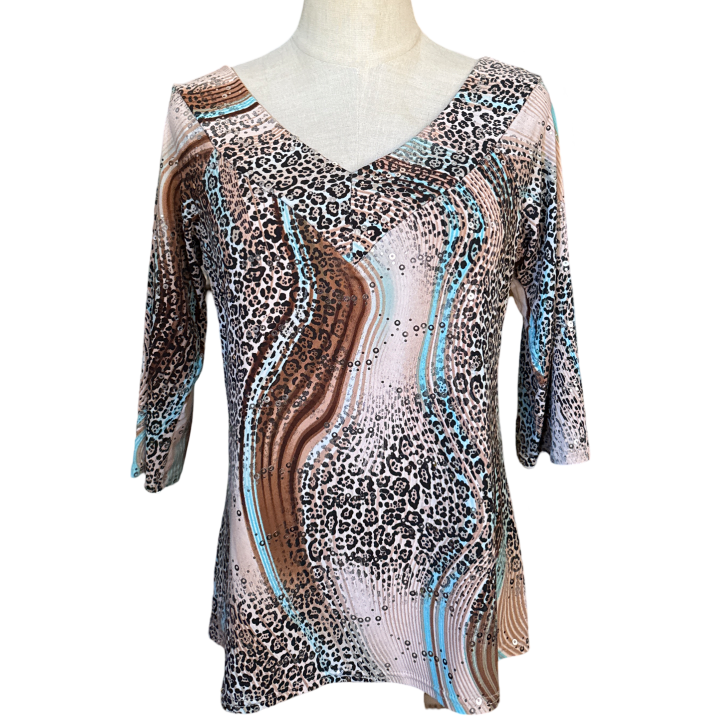 Vintage Cheetah Sequin Top