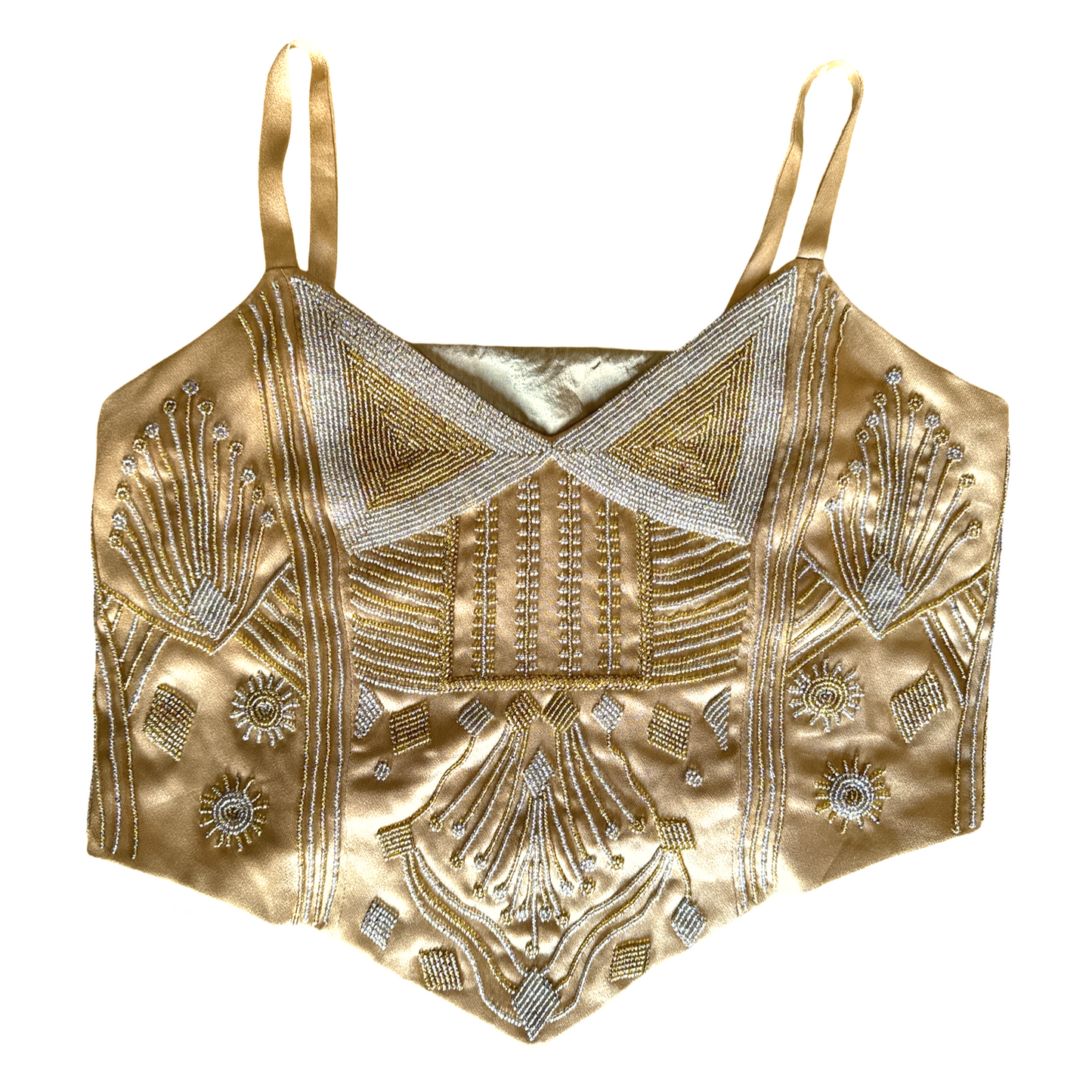 Vintage Celestial Beaded Cropped Cami