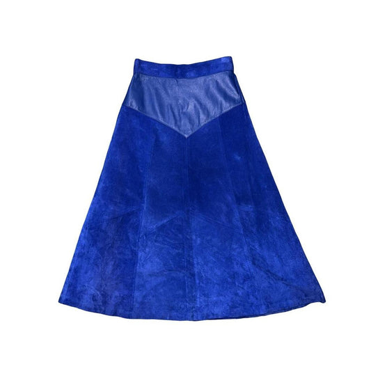 Vintage Leather Suede Maxi Skirt