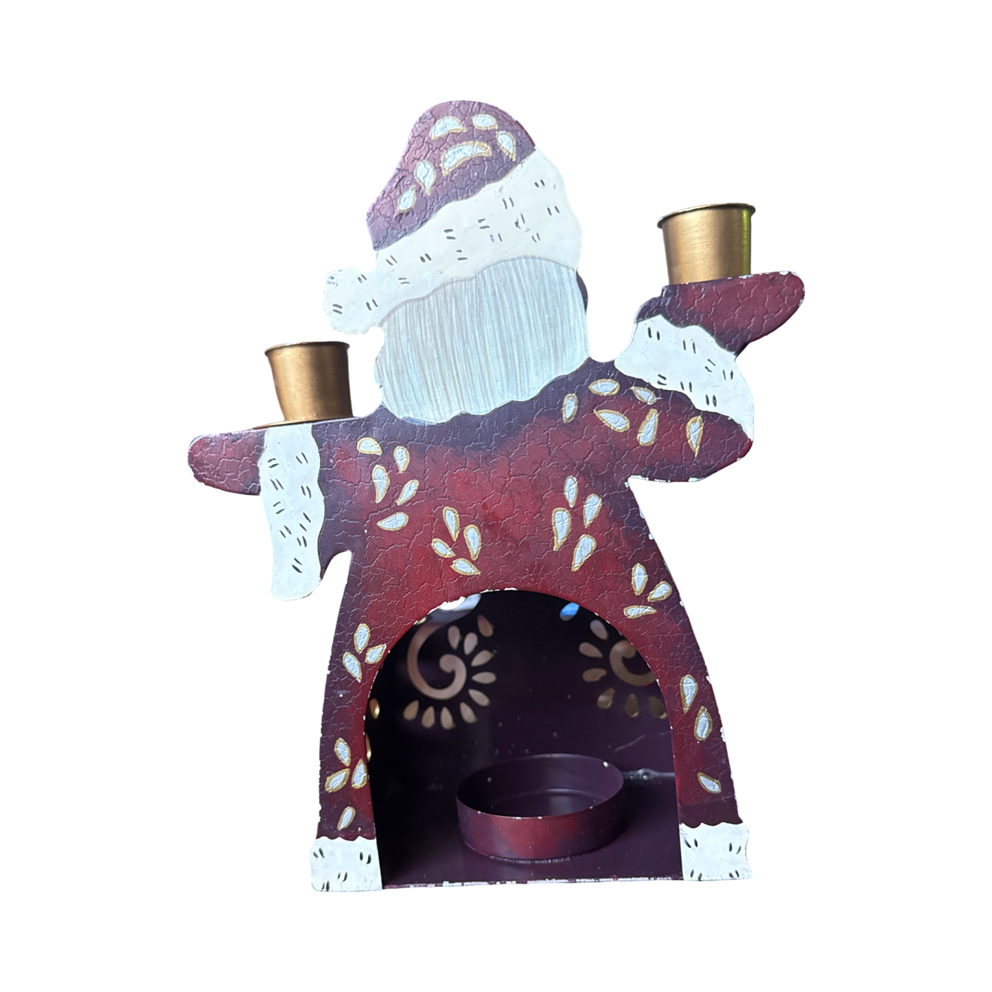 Vintage Christmas Santa Candle Holder