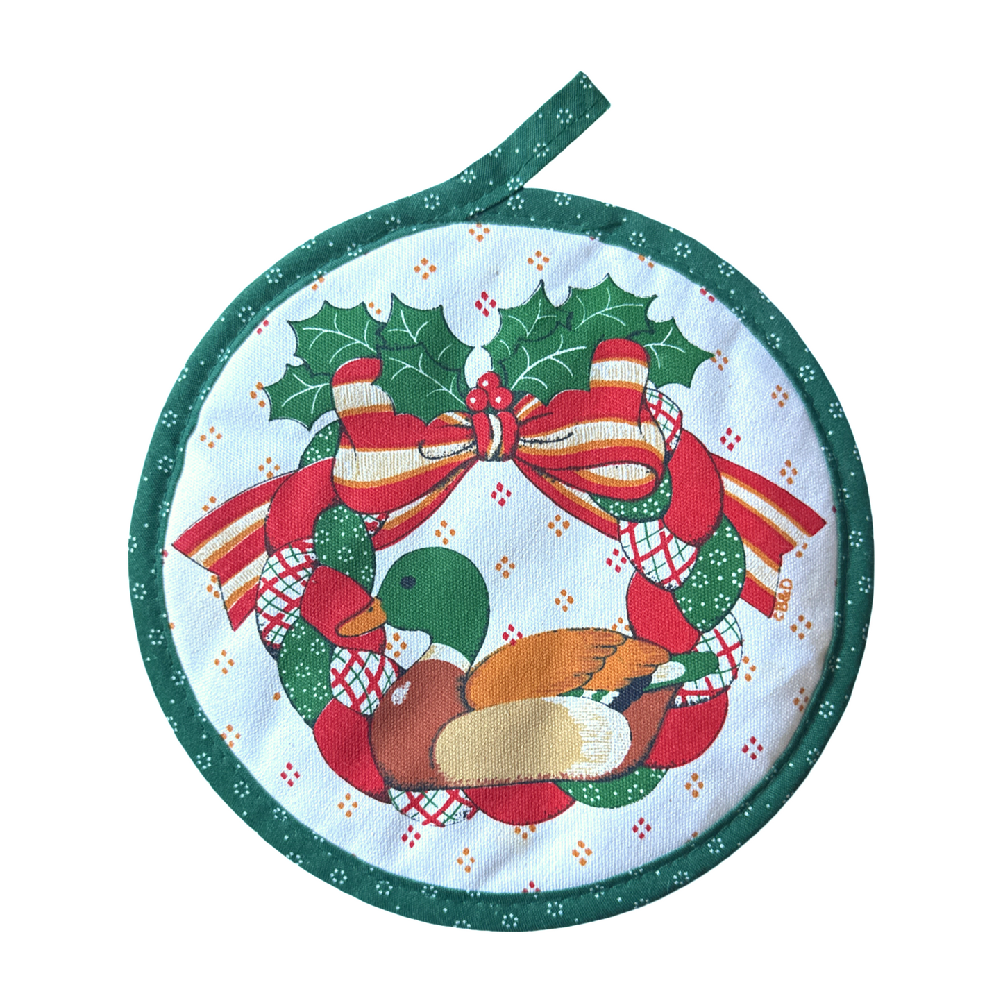 Vintage Christmas Duck Pot Holder