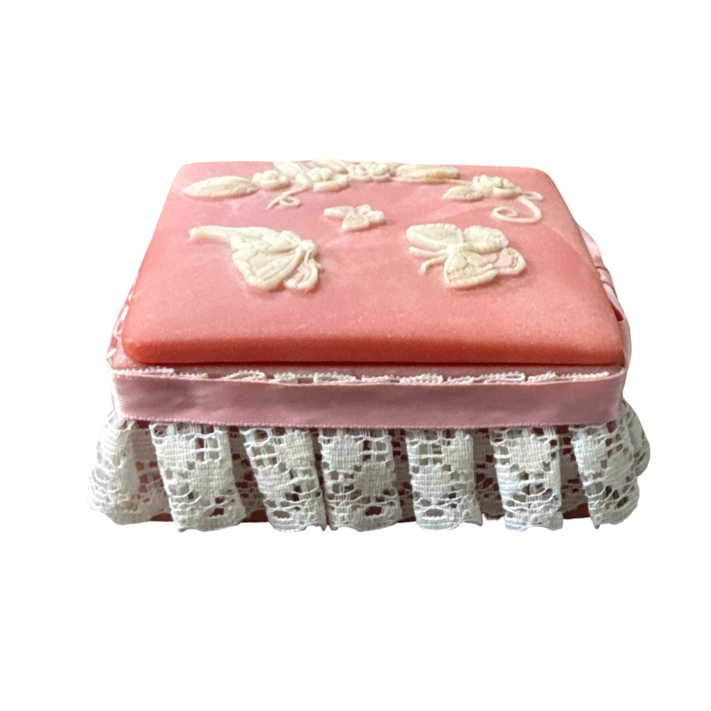 Vintage Lace Butterfly Trinket Box