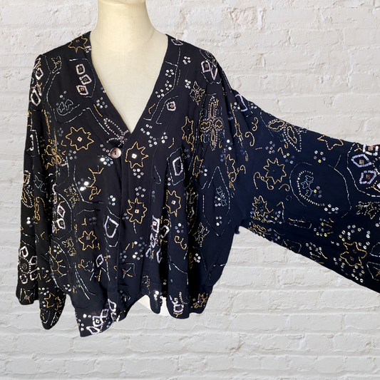 Vintage 90’s Y2K Beaded Kimono Top