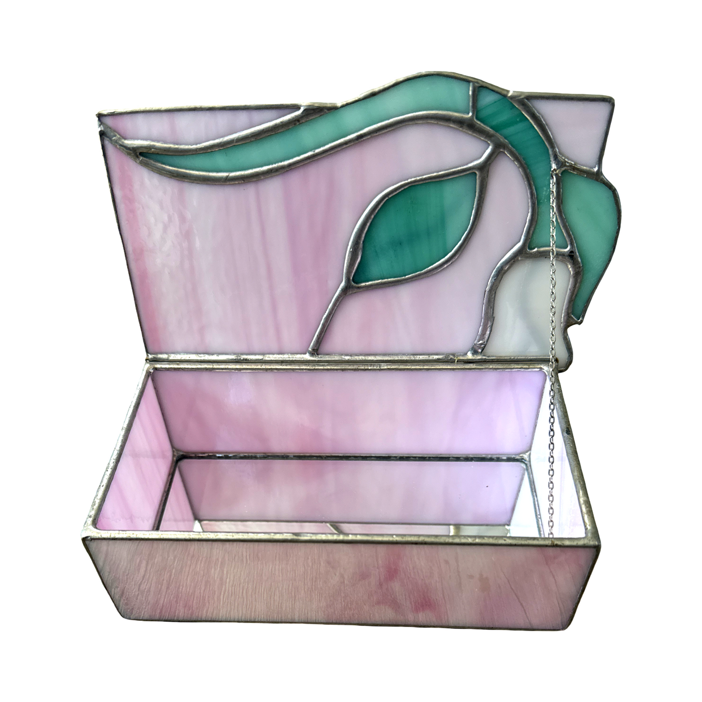 Vintage Stained Glass Trinket Box