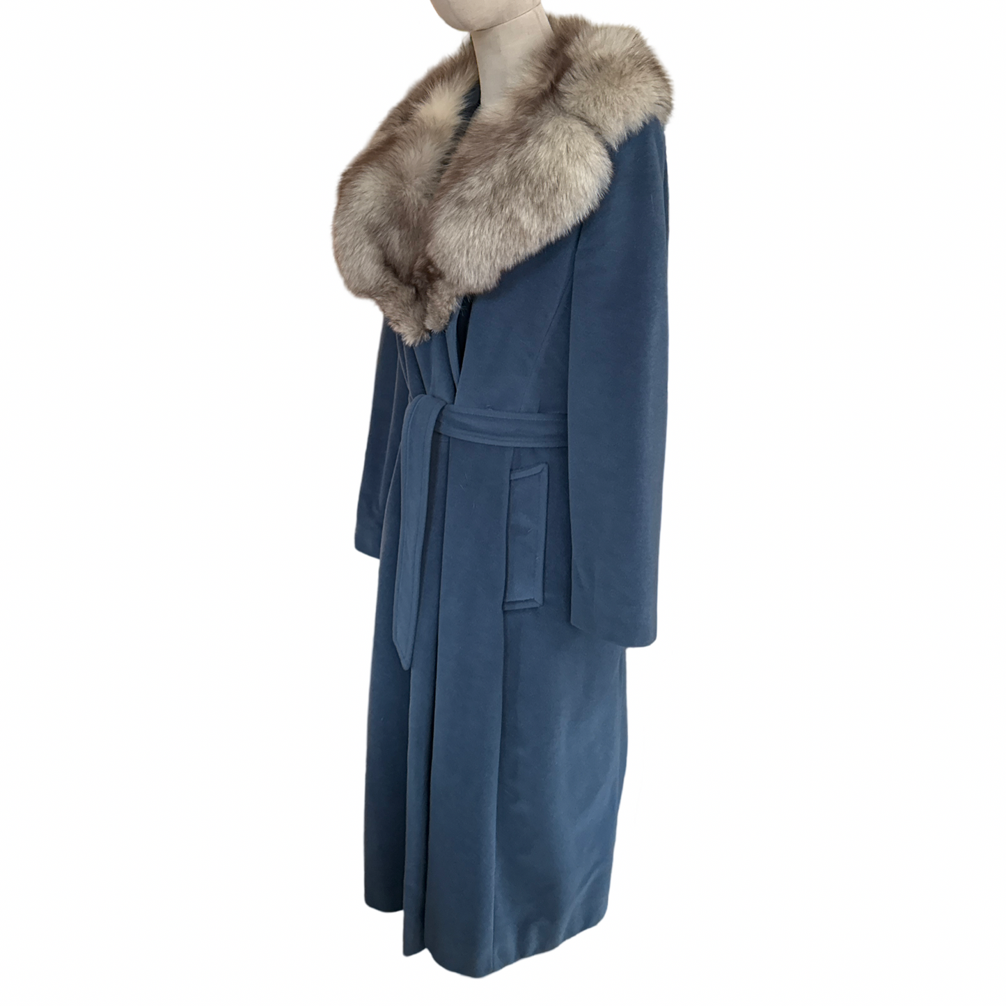 Vintage 60s Cashmere Fur Maxi Coat
