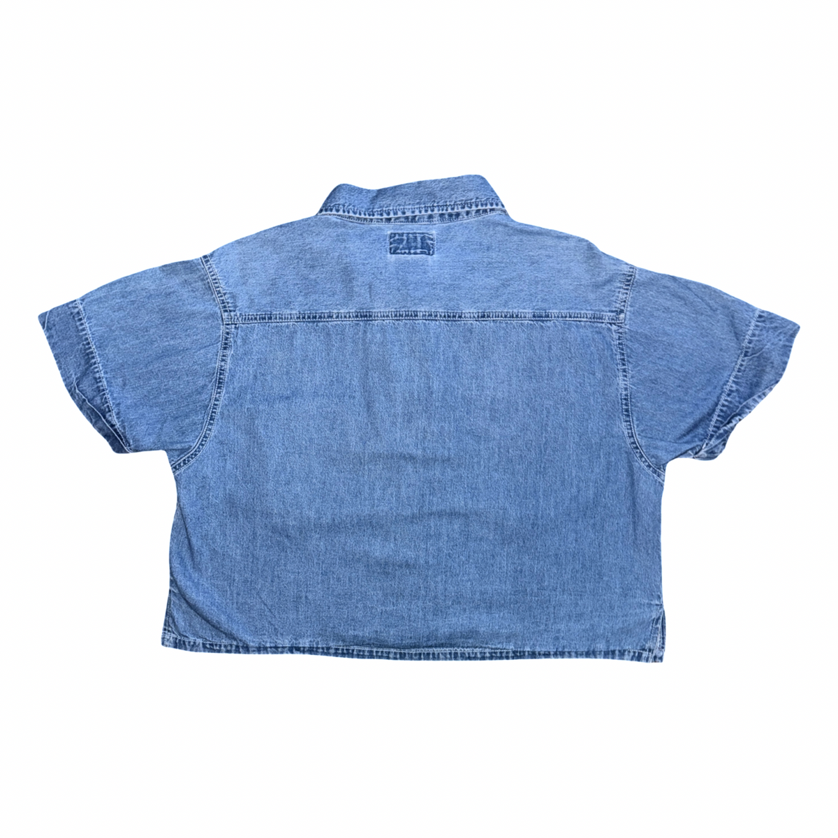 Vintage 90s Crop Zip Up Cargo Denim Top