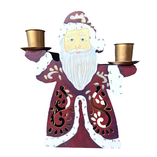 Vintage Christmas Santa Candle Holder