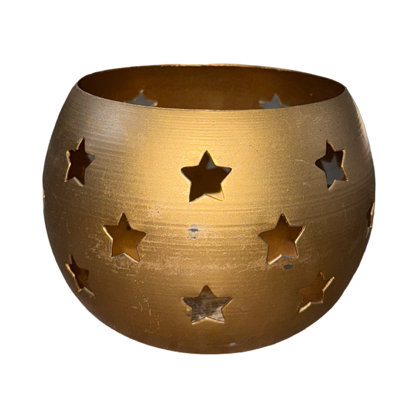 Vintage Brass Celestial Star Candle Holder
