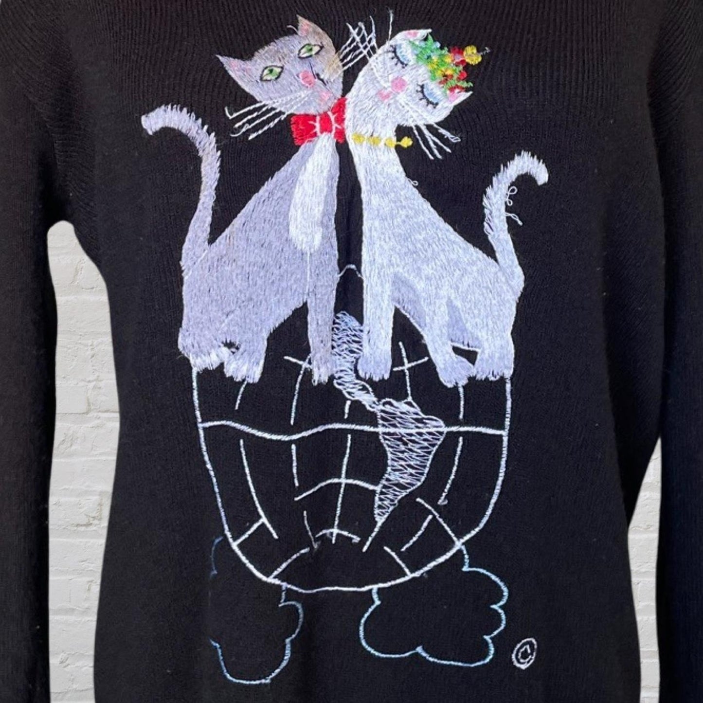 Vintage Rare 70s Cat Sweater