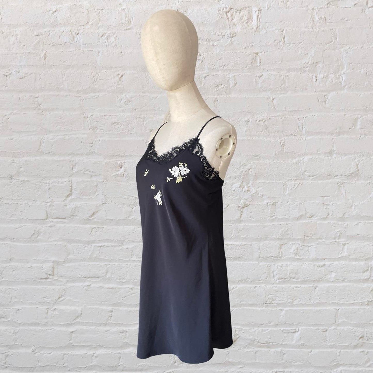 Vintage 90s Floral Embroidered Slip Dress