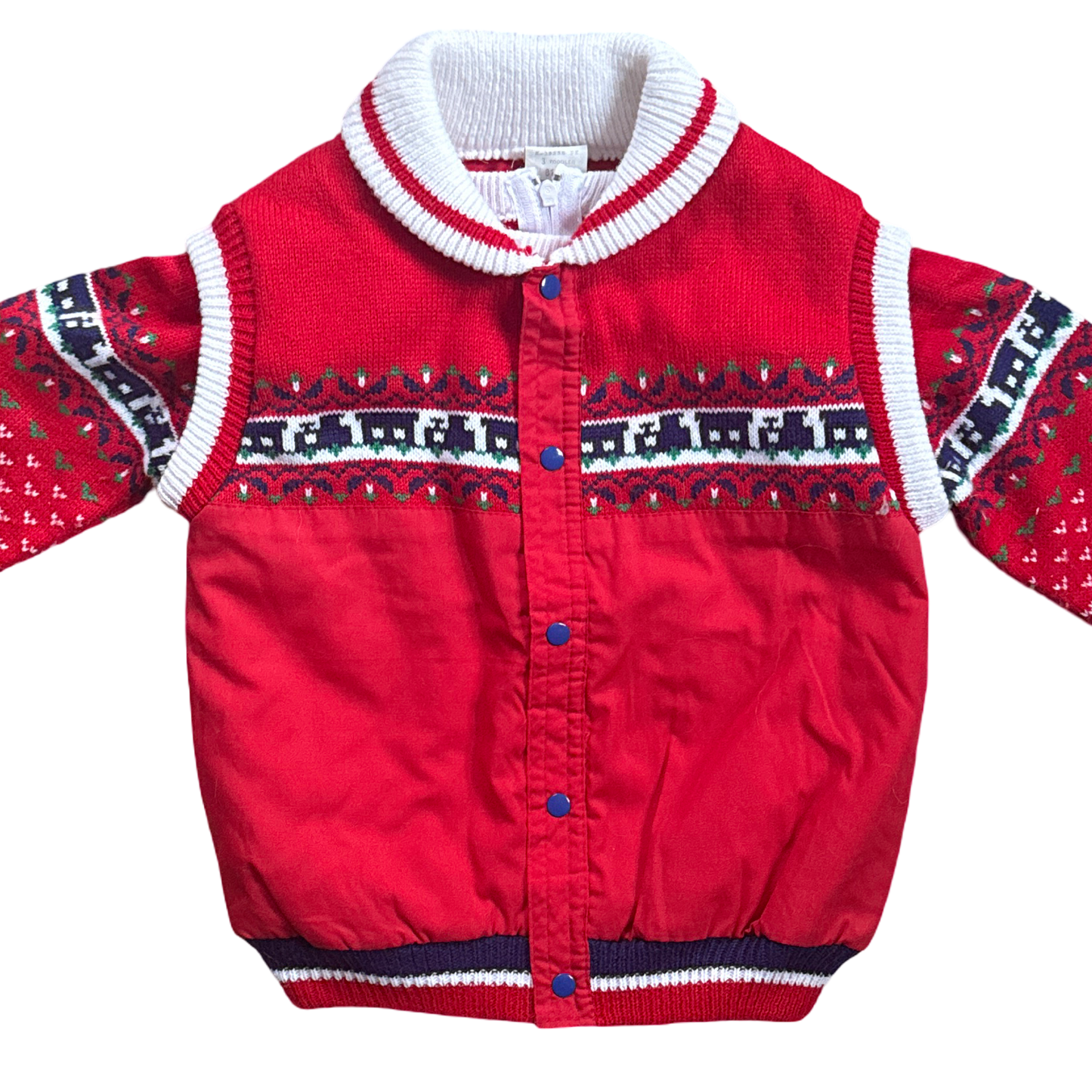 Vintage Boys Train Sweater Vest Set