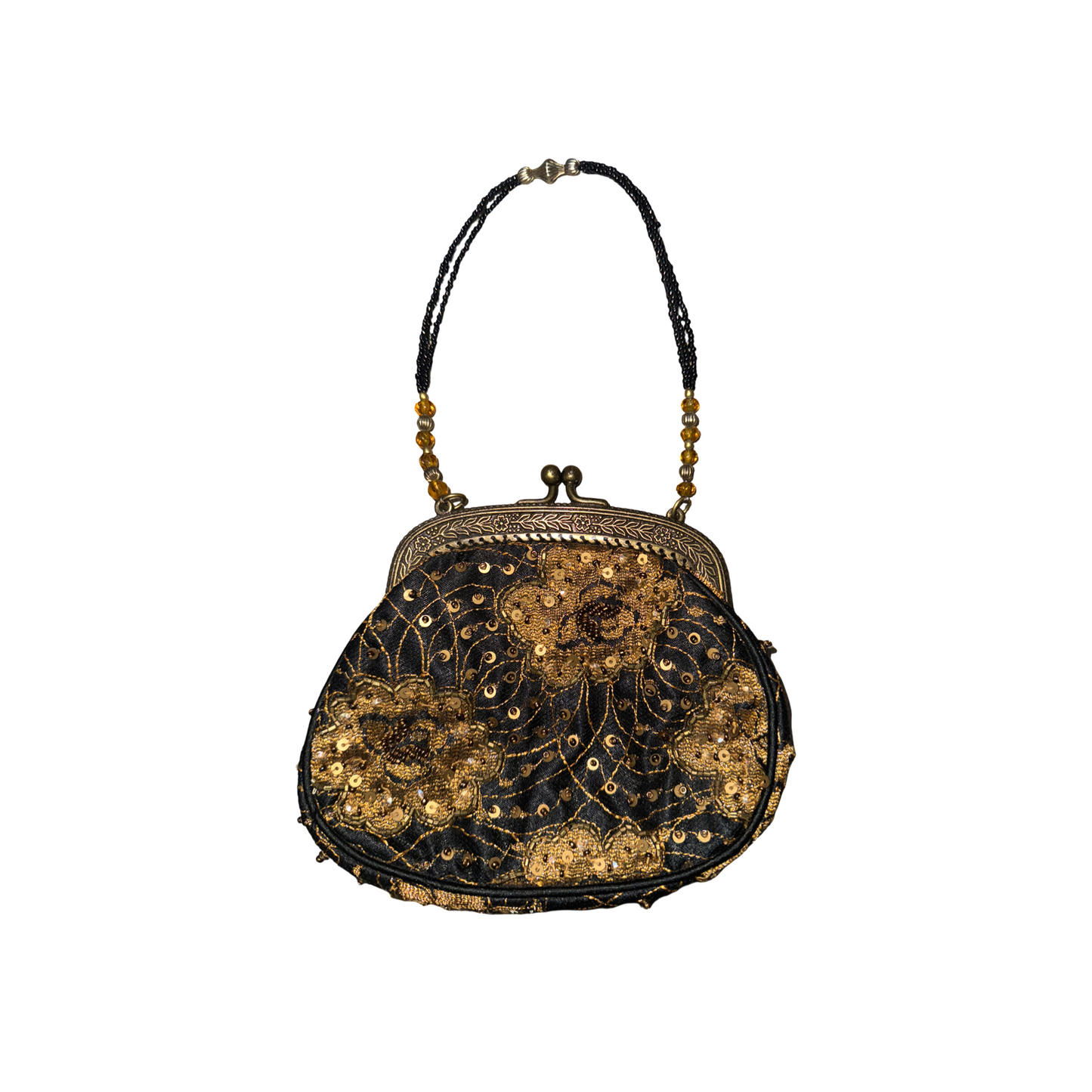 Vintage Floral Beaded Mini Hand Bag