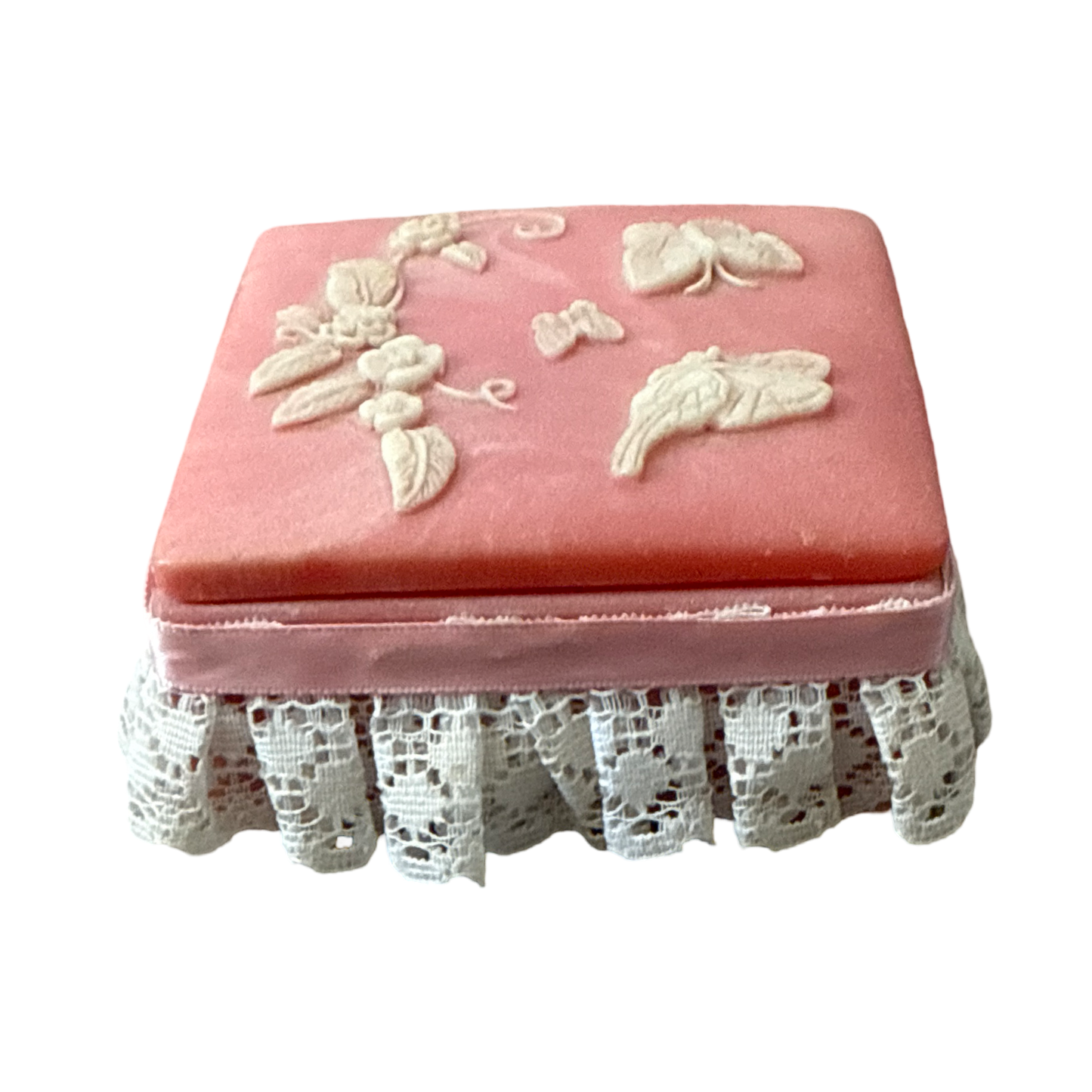 Vintage Lace Butterfly Trinket Box