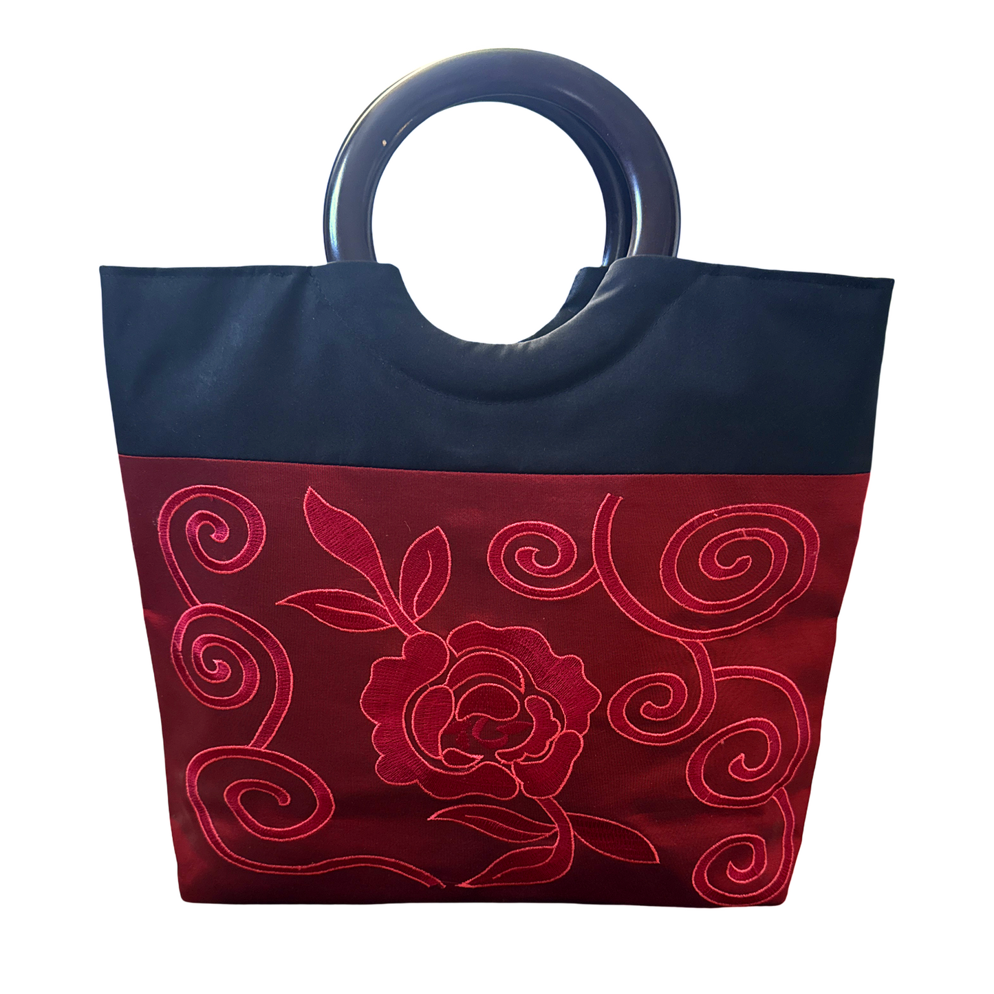 Vintage Silk Rose Embroidered Purse