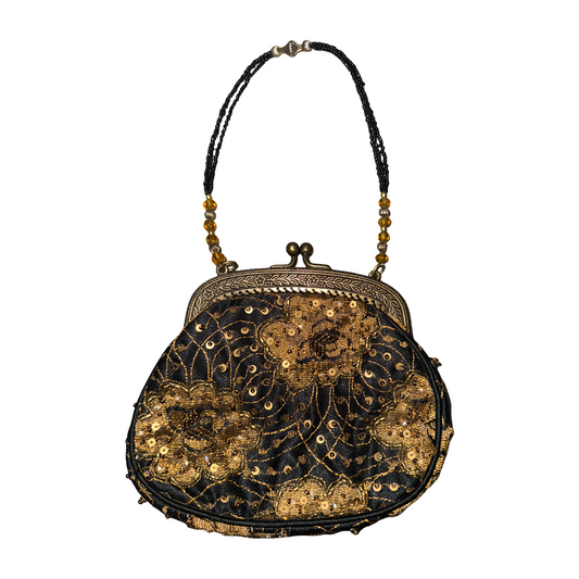 Vintage Floral Beaded Mini Hand Bag