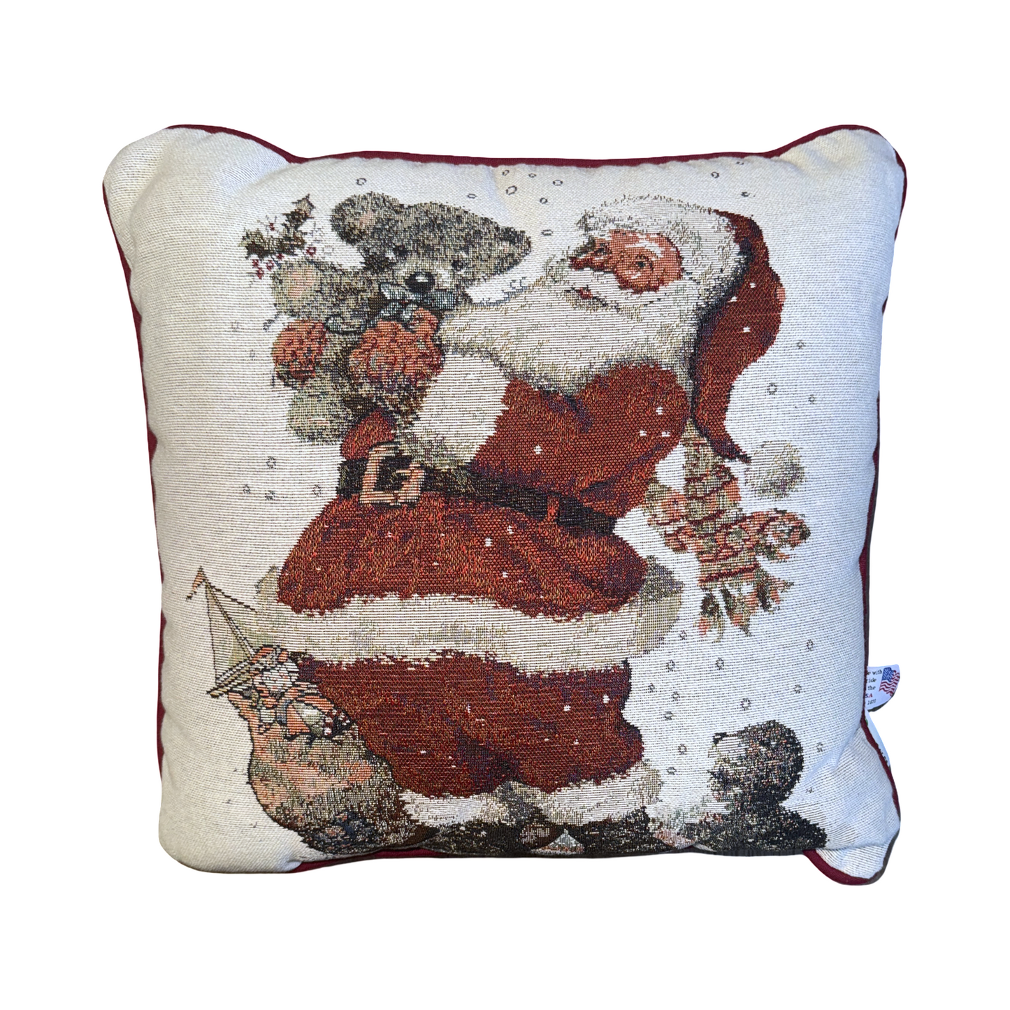 Vintage Christmas Santa Throw Pillow