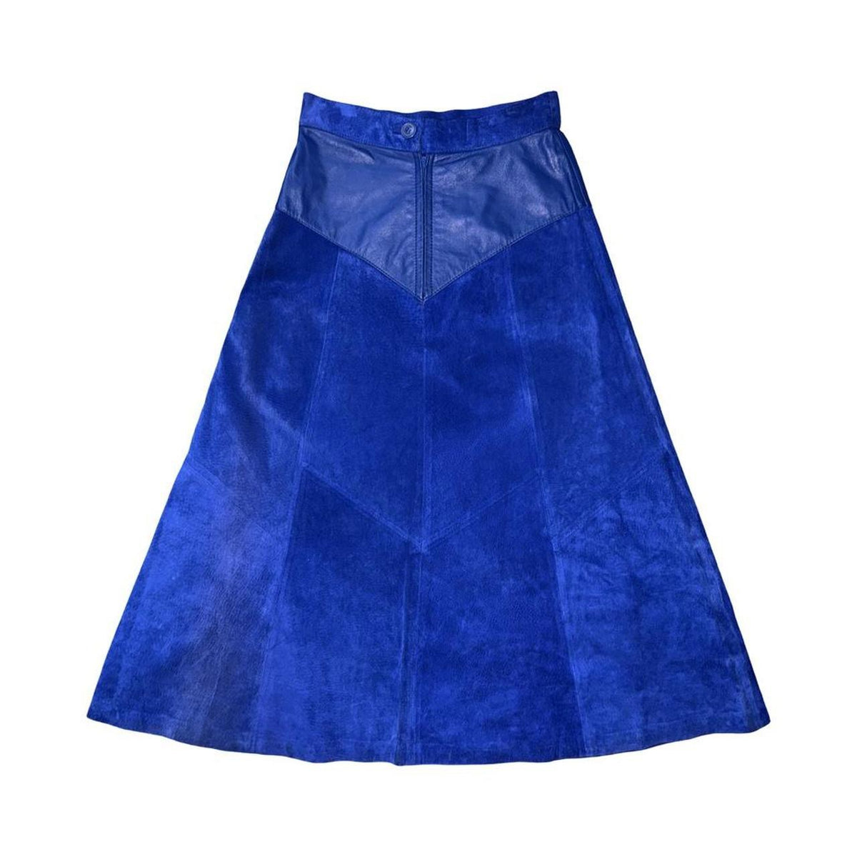 Vintage Leather Suede Maxi Skirt