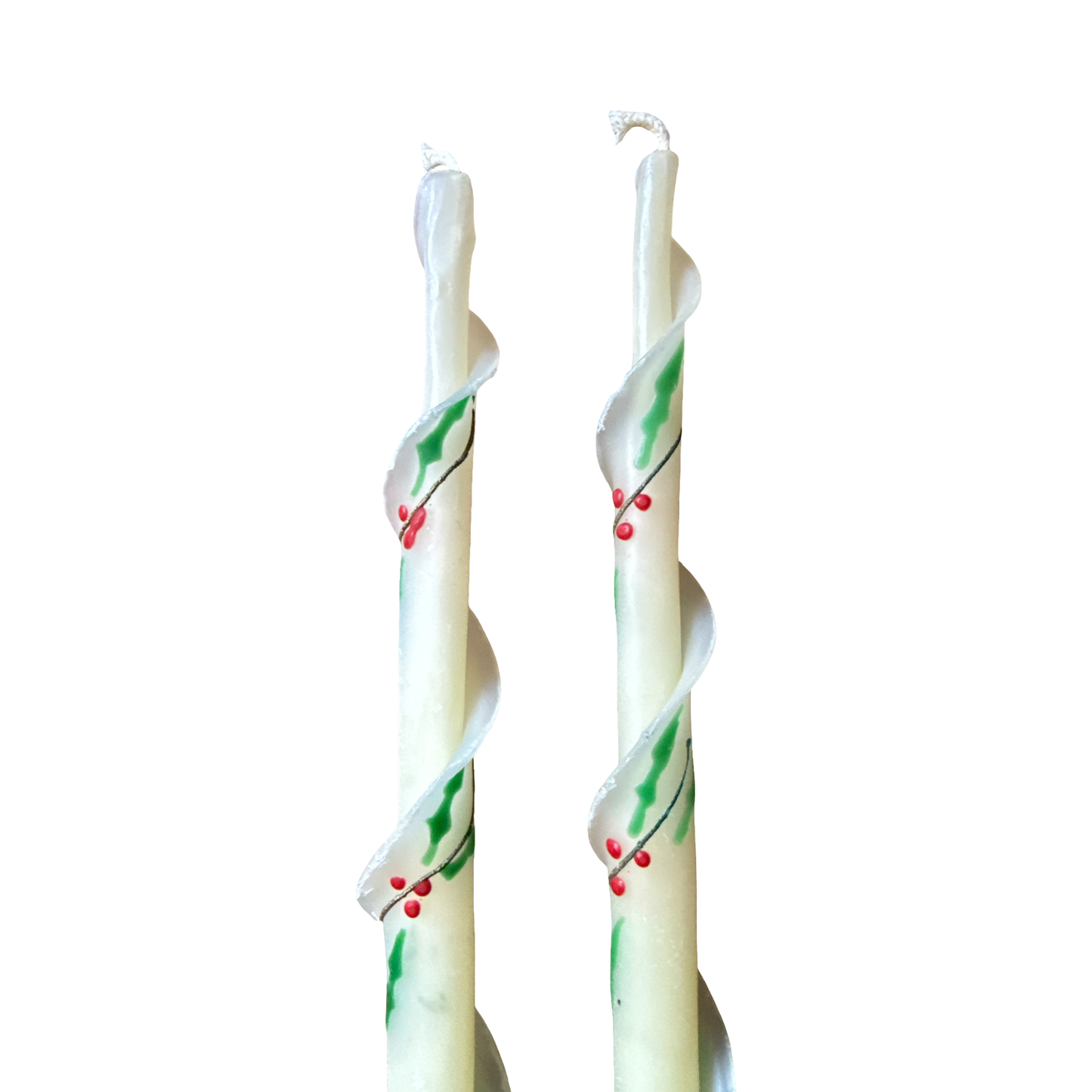 Vintage Christmas Holly Candle Sticks