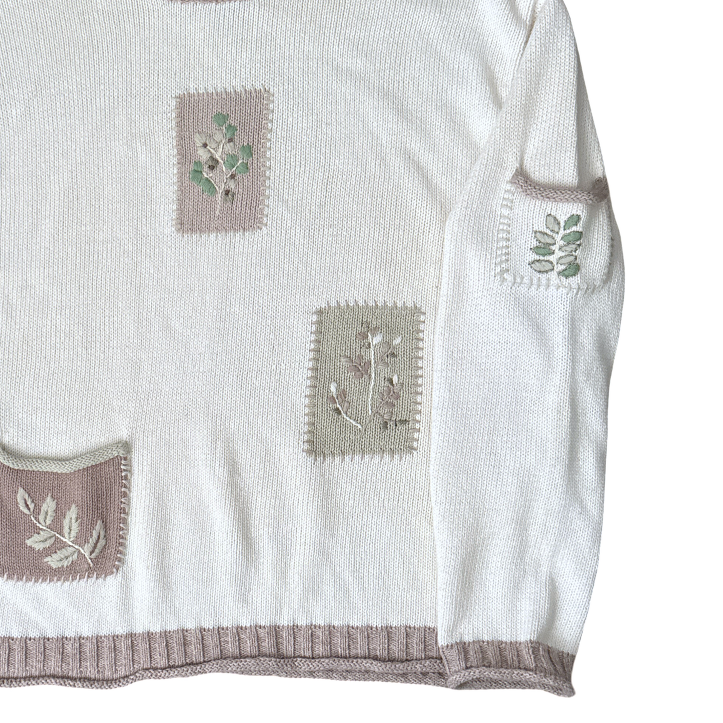 Vintage Plant Embroidered Sweater